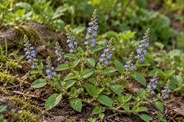 Echter Ehrenpreis mit kleinen hellblauen Blüten in gestielten Trauben